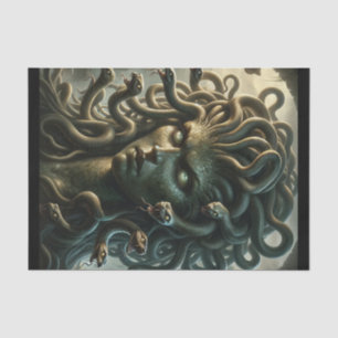 Medusa-Starren des Todeskopfs der Schlangen Seidenpapier