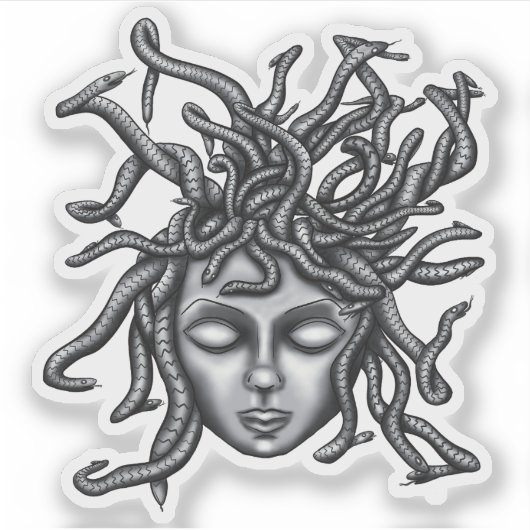 Medusa-Statue, griechische Skulptur, Mythologie Aufkleber (Vorderseite)
