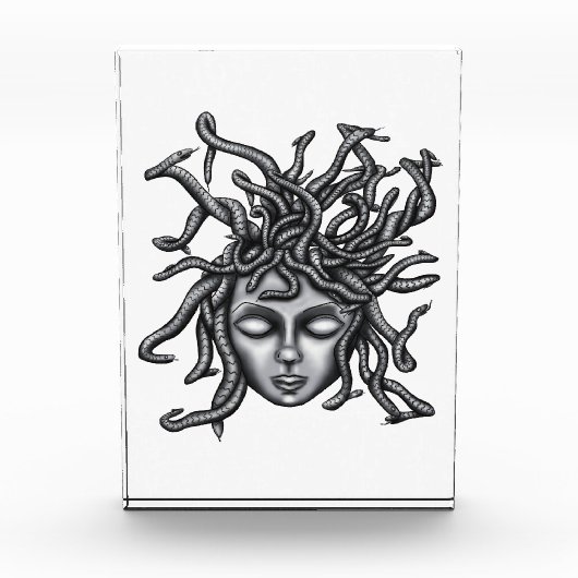 Medusa-Statue, griechische Skulptur, Mythologie Fotoblock (Vorderseite)