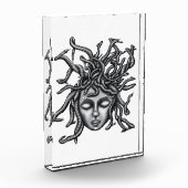 Medusa-Statue, griechische Skulptur, Mythologie Fotoblock (Links)