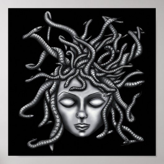 Medusa-Statue, griechische Skulptur, Mythologie Poster (Vorne)
