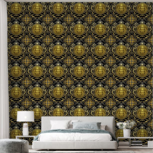 Medusa und Schlangen mit Barock-Ornament-Designer Tapete