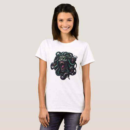 Medusa und Snakes Halloween Design - Mythisches Ho T-Shirt (Vorne ganz)
