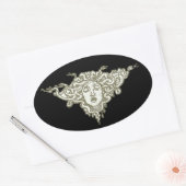 Medusa von Walter Crane Ovaler Aufkleber (Umschlag)