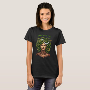Medusa Weiße Schlange Schlimmer Haartag T-Shirt