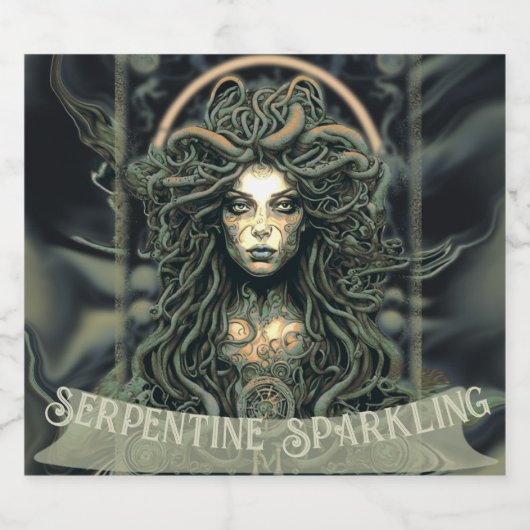 Medusas Blick Schaumweinetikett (Einzelnes Label)