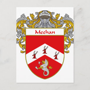 Meehan Coat of Arms (Mantled) Postkarte