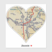 Meeker CO Retro Map Aufkleber (Blatt)