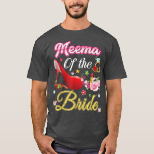 Meema der Braut Glückliche Hochzeit Blume Rosa Sch T-Shirt