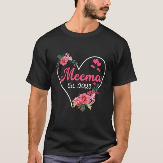 Meema To Grandma 2023 Pregnancy Announcement Funny T-Shirt (Vorderseite)