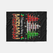 Meemaw Christmas Tree Xmas Buffalo Plaid Red White Fleecedecke (Vorderseite (Horizontal))