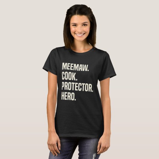 Meemaw Cook Protector Hero Großmutter Profession T-Shirt (Vorne ganz)