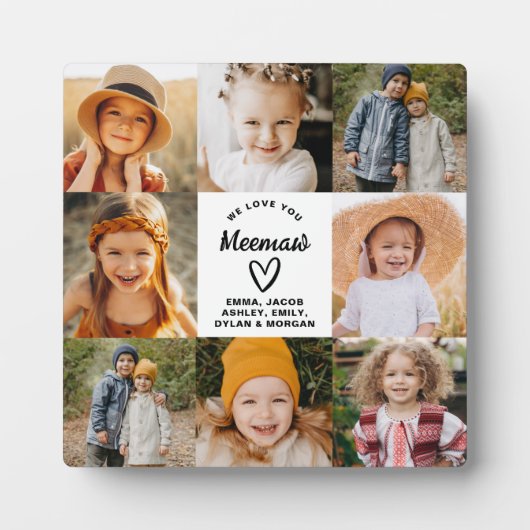 Meemaw Wir Liebe Sie hören moderne FotoCollage Fotoplatte (Vorderseite)