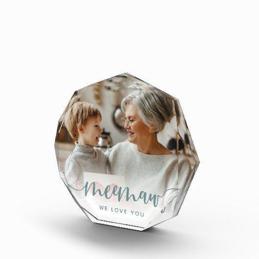 Meemaw Wir Liebe Sie | Oma Script Overlay Fotoblock (Rechts)