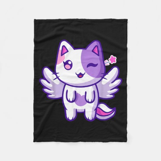 Meemeow Cute Cat Plu-shirt  Fleecedecke (Vorderseite)