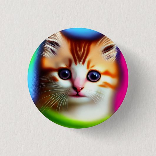 Meeow! 3 cm Abzeichen Button (Vorderseite)