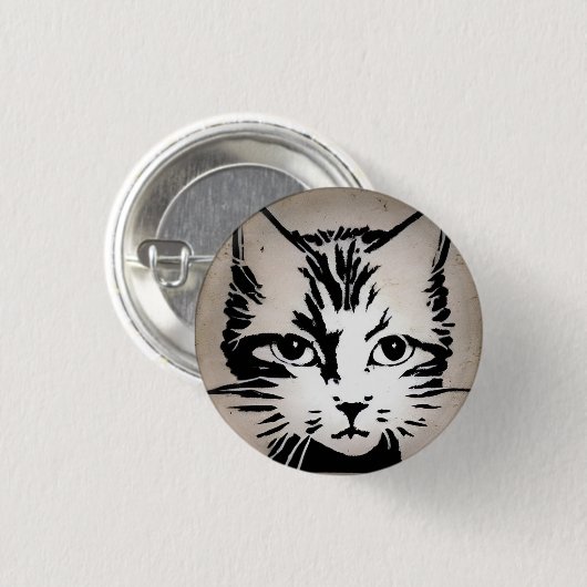 Meeow! 3 cm Abzeichen Button (Vorne & Hinten)