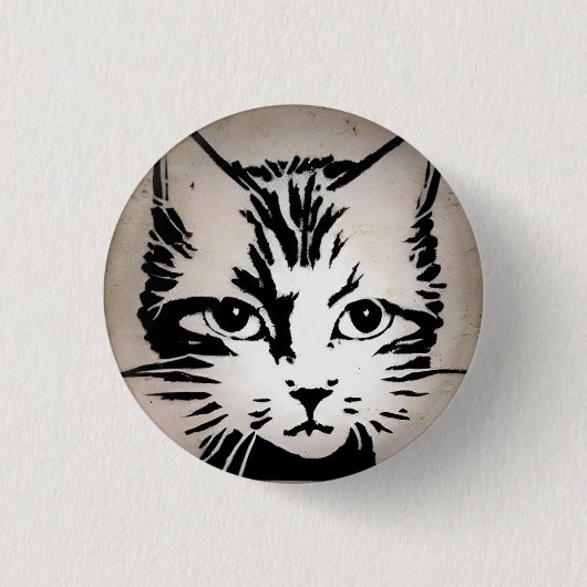 Meeow! 3 cm Abzeichen Button (Vorderseite)