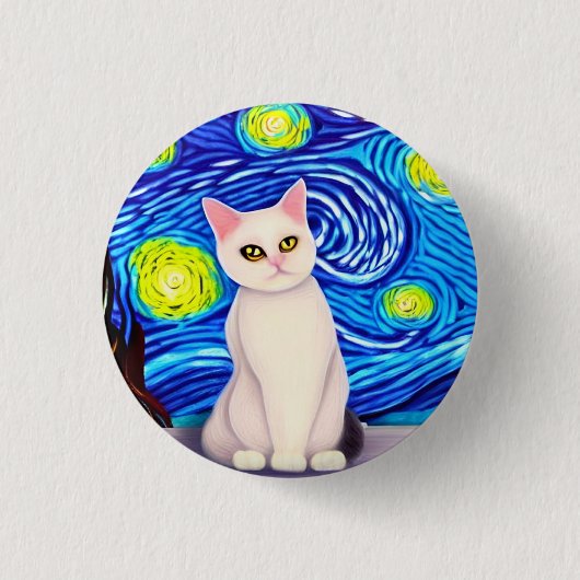Meeow! 3 cm Abzeichen Button (Vorderseite)