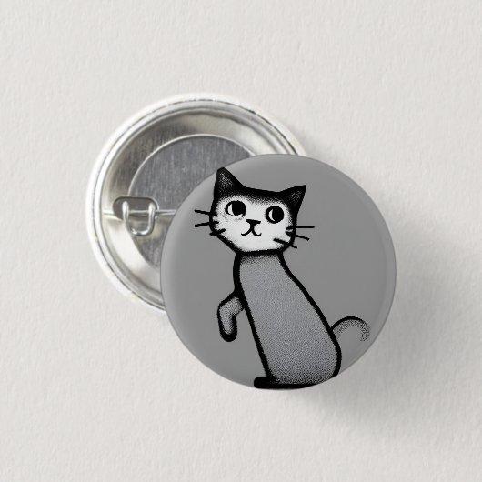 Meeow! 3 cm Abzeichen Button (Vorne & Hinten)