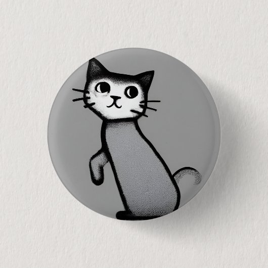 Meeow! 3 cm Abzeichen Button (Vorderseite)