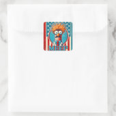 MEEP Trump Quadratischer Aufkleber (Tasche)