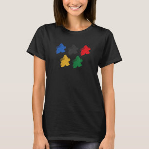 Meeple Boardgame Five Colorful Meeples Board Game T-Shirt