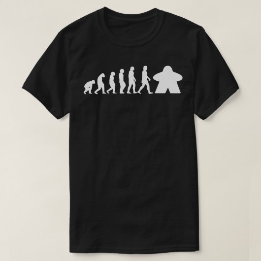 Meeple Evolution Funny Tabletop Spielkleidung T-Shirt (Design vorne)