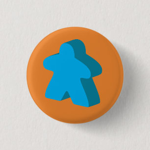 Meeple Knopf (orange u. blau) Button