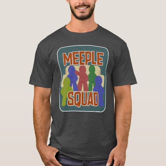 Meeple Squad Fun Boardgame Night Slogan T-Shirt (Vorderseite)