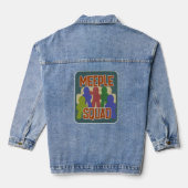 Meeple Squad Fun Boardgamer Buds Motto Jeansjacke (Rückseite)