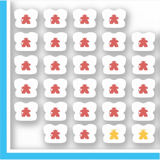 Meeple T-Shirt Stickers - Devil Meeples Aufkleber (Vorderseite)