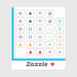 Meeple Tee Stickers - Variety Pack Aufkleber