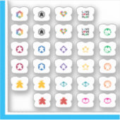 Meeple Tee Stickers - Variety Pack Aufkleber (Vorderseite)