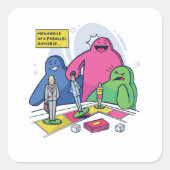 MEEPLE UNIVERSE QUADRATISCHER AUFKLEBER (Vorderseite)