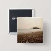 Meer am Brighton Beach Button (Vorne & Hinten)