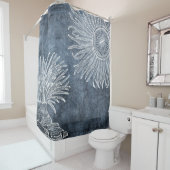 Meer Anemone Wasserfarbe Twilight Ozean Blau Weiß Duschvorhang (Beispiel)