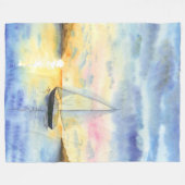 Meer bei Sonnenuntergang Fleecedecke (Vorderseite (Horizontal))