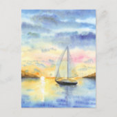 Meer bei Sonnenuntergang Postkarte (Vorderseite)