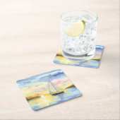 Meer bei Sonnenuntergang Rechteckiger Pappuntersetzer (Vor Ort)