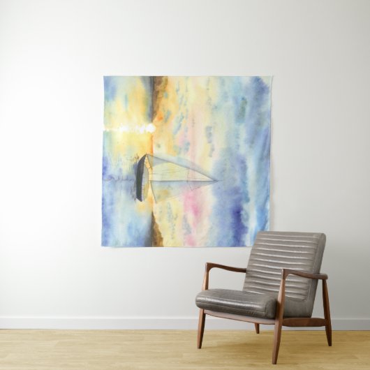 Meer bei Sonnenuntergang Wandteppich (Beispiel (Horizontal))