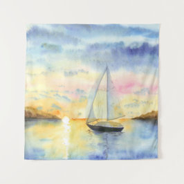 Meer bei Sonnenuntergang Wandteppich