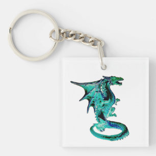 Meer Blau Drache Ozean Fantasie Fabelwesen Schlüsselanhänger