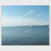 Meer, blauer Himmel und weiße Boote - Feriengesche Geschenkpapier (Flach)