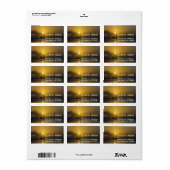 Meer, Boot, Sonnenuntergang Adressaufkleber (Vorne)