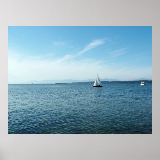 Meer, Boote und Himmel Poster (Vorne)