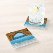 Meer, Canyon und Gebirge Digitale Kunst Glasuntersetzer (Schrägansicht)