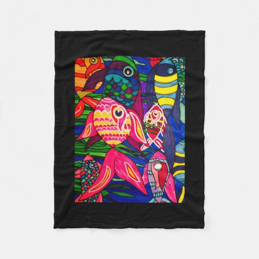 Meer der Fische Fleecedecke (Vorderseite)