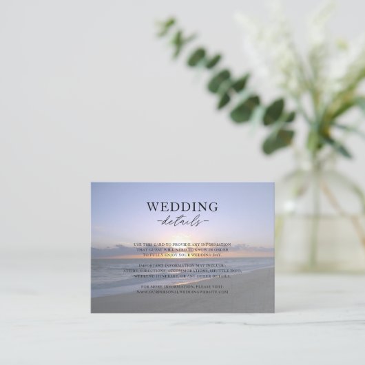 Meer der Liebe | Beach Sunset Starfish Hochzeit Begleitkarte (Stehend Vorderseite)