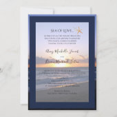 Meer der Liebe | Beach Sunset Starfish Hochzeit Einladung (Vorderseite)